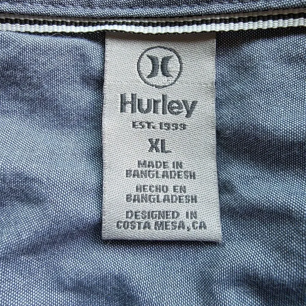 Hurley Hawaiian Floral vacation Cotton pocket Button-Up Shirt Short Sleeve XL - Picture 11 of 12